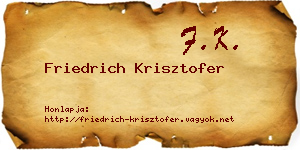 Friedrich Krisztofer névjegykártya
