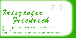 krisztofer friedrich business card